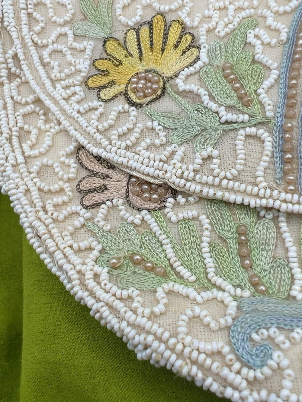 Antique 20s 30s Art Deco Handmade In Belgian Beaded Embroidered Clutch Purse